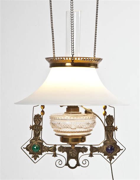Aesthetic Movement Brass Hanging Lamp