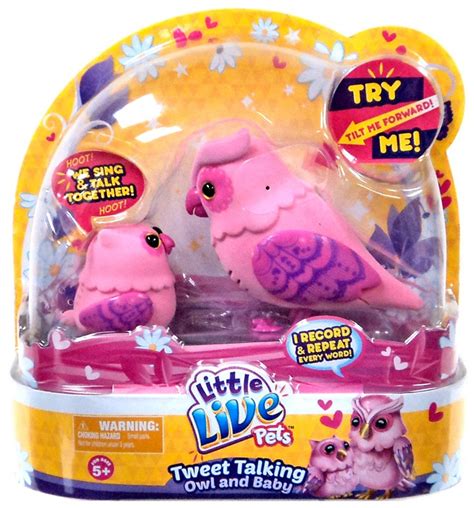 Little Live Pets Tweet Talking Birds Owl Baby Playset Heartwing Family ...