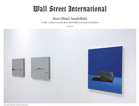 Shout Out From The Wall Street International Magazine Good Art News