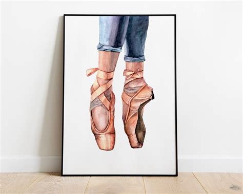 Watercolor Ballet Shoes Printable Ballet Dance Wall Art Ballet Etsy