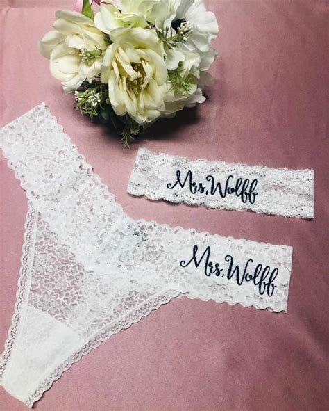 Personalized Mrs Underwear Bridal Lingerie Bridal Panties Honeymoon Thong T For The
