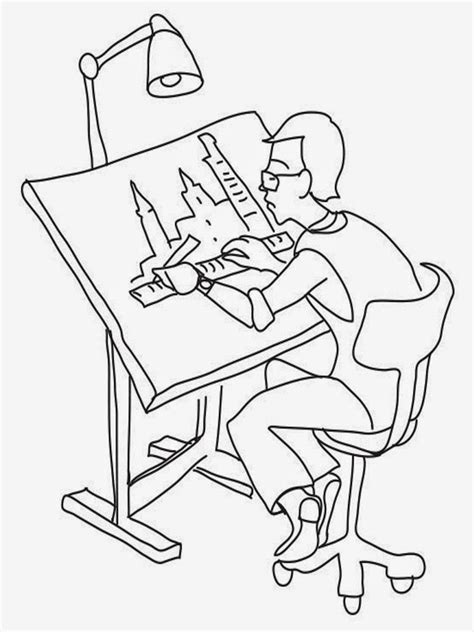 Architect Free Coloring Pages