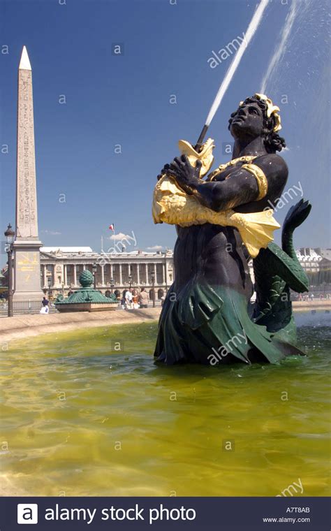 Fountain Of Maritime Navigation At Place De La Concorde Square With