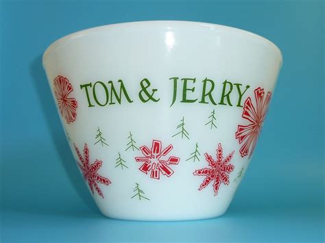 Vintage Fire King Tom And Jerry Punch Bowl Large Fireking Etsy