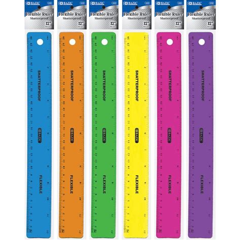 Shatterproof Flexible Rulers 12 Set Of 12