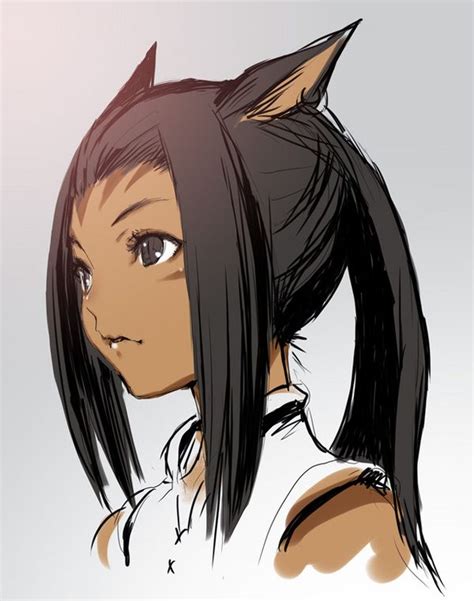Miqote On Tumblr Anime Girl With Black Hair Black Anime Characters