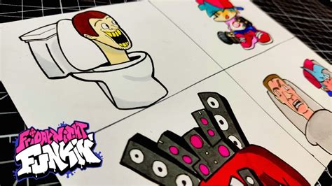 dibujo friday night funkin vs skibidi toilet skibidi invasion [demo] 🚽 drawing skibidi toilet