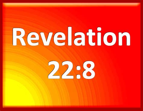 Revelation 228 And I John Saw These Things And Heard Them And When I