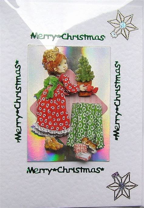 Merry Christmas Handcrafted 3d Decoupage Card By Sunnycrystals £175