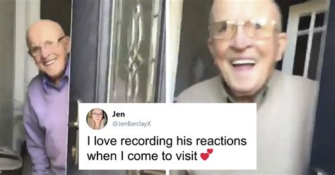 The Way This 87 Yo Grandpa Reacts Every Time His Granddaughter Comes