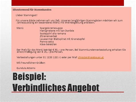 Ein unverlangtes angebot ist ein angebot, um das du nicht gebeten hast. Verlangtes Und Unverlangtes Angebot Beispiel / Ein Gutes ...