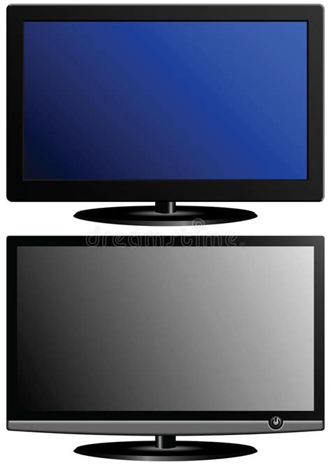 Flat Panel Television On Modern Tv Stand Stock Vector Illustration Of