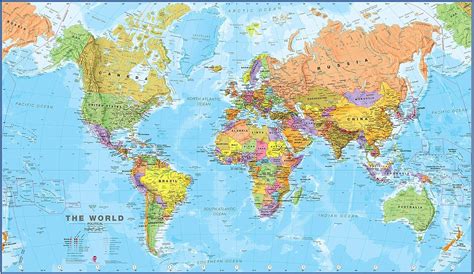 Maps International World Map Front Sheet Lamination 841cm W X