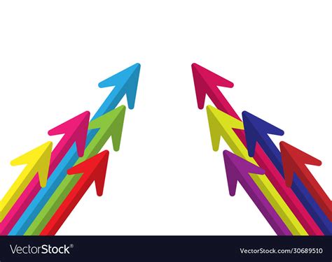 Colored Arrows Different Length Simple Design Vector Image