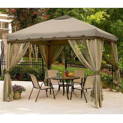 You can have a canopy frame attached to your bed or roof above it, allowing each side to be completely covered by a canopy; 10 x 10 Portable Gazebo Replacement Canopy Garden Winds