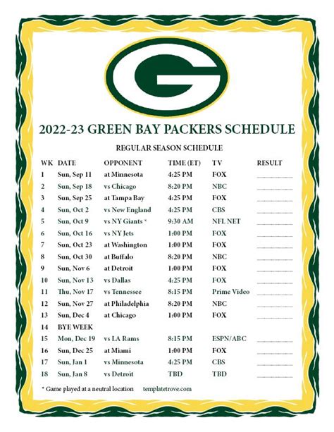 Paul Kennedy Info Green Bay Packers Nfl Schedule