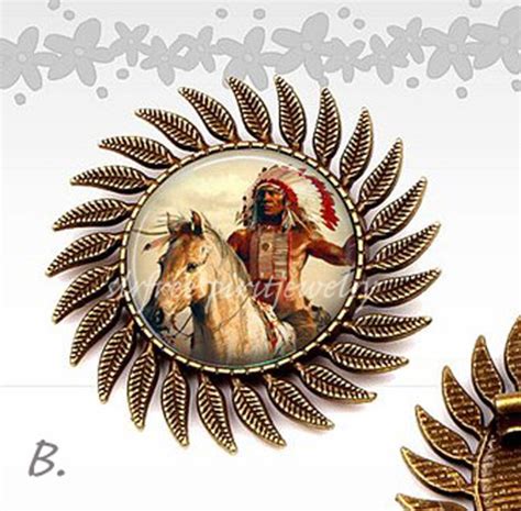 Native American Warrior Pin Feather Bronze Brooch Indian Etsy