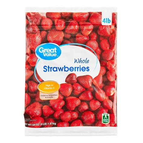 Great Value Whole Strawberries 64 Oz Frozen