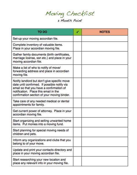 Printable Checklist For Moving Into A New House Stephenson