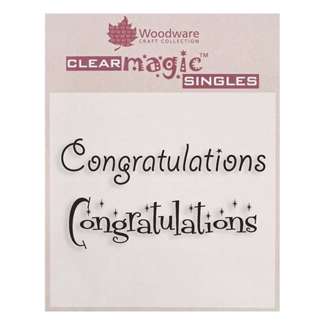 Congratulations Clear Stamp Set 2 Pack Hobbycraft