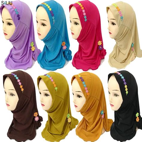 Muslim Girls Hijab Kids Wrap Shawl Islamic Head Scarf Amira Underscarf