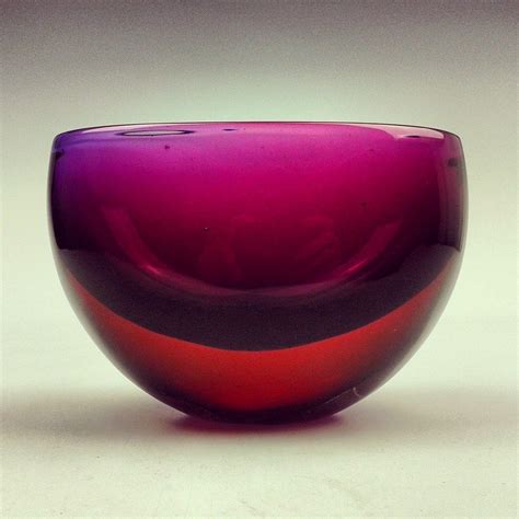 Seguso Vetri D Arte Murano Sommerso Blue Red Glass Vase Bowl By Flavio Poli Glass Glass Art