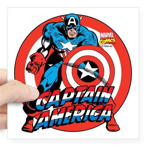 Cafepress Captain America Square Sticker 3 X 3 Square Sticker 3 X