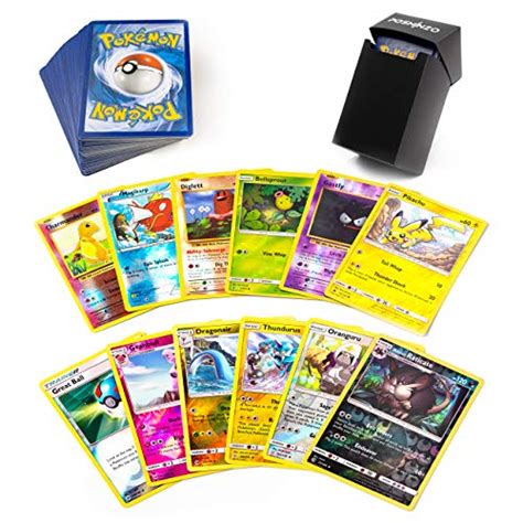 100 Pokemon Cards 12 Foil Holos Included Plus Poshinzo Card Box