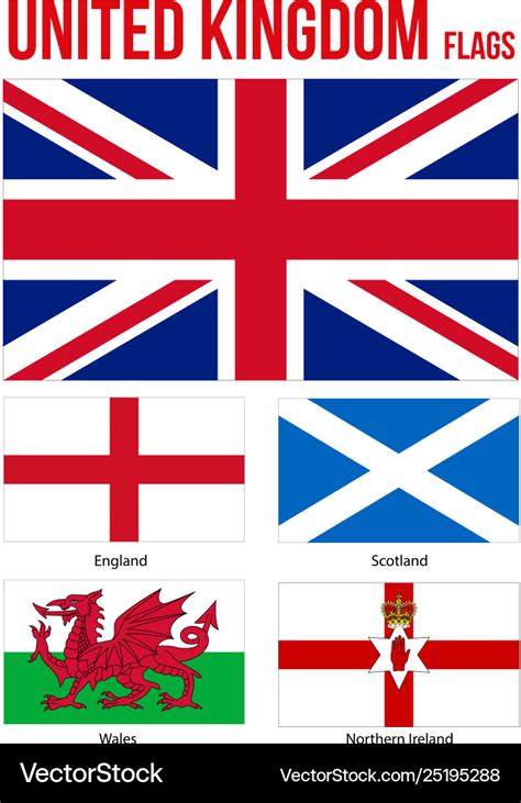 United Kingdom Countries Flags Collection Flag Vector Image