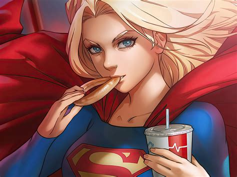 Desktop wallpaper artwork, superhero, blonde and beautiful supergirl ...