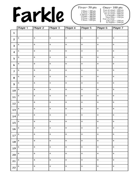 Best Templates Free Printable Farkle Score Sheets