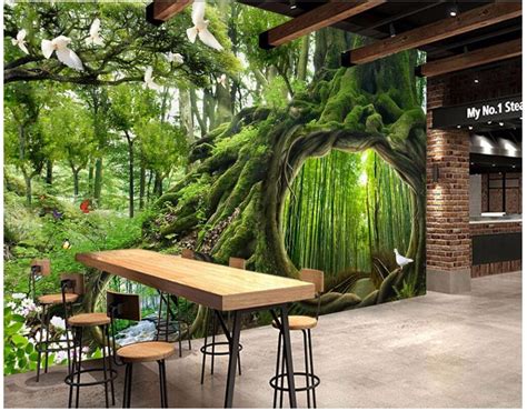 Custom Mural 3d Wallpaper Magic Forest Cafe Children Room Background
