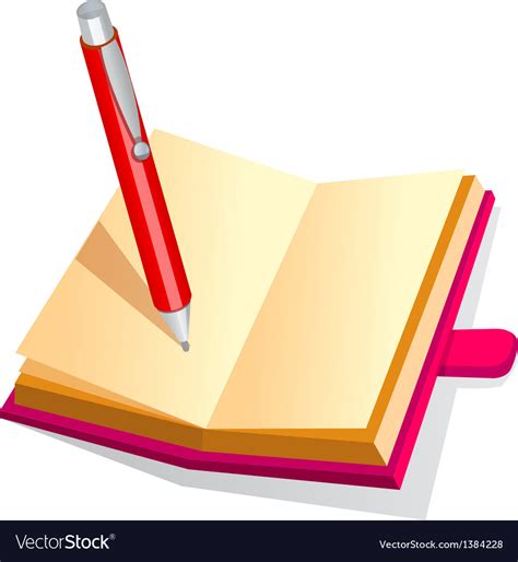 Icon Diary And Pen Royalty Free Vector Image Vectorstock