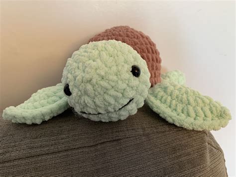 Crochet Soft Toy Turtle Plush Cuddly Toy Handmade Knitted Etsy Uk