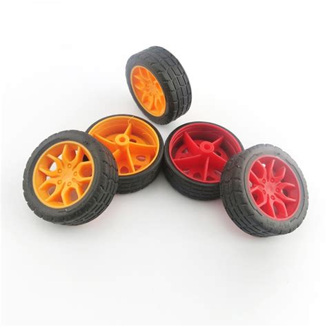 10pcslot 105mm30mm Diy Toy Cars Wheel Plastic Innerrubber Skin