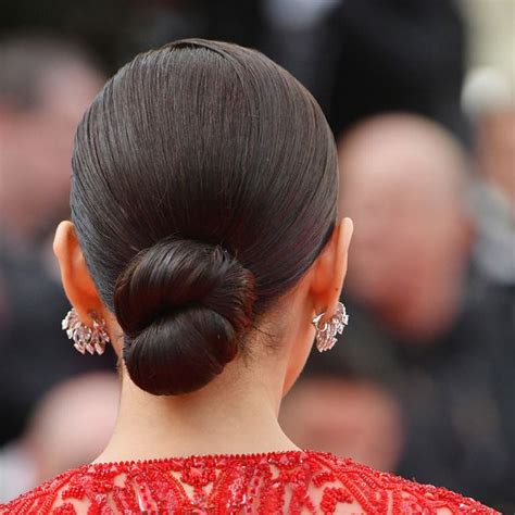 Trending Hairstyle At Cannes 2018 Red Carpet Knotted Lower Bun Updo