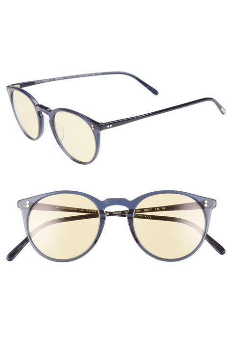 Oliver Peoples O Malley 48mm Round Sunglasses In Metallic For Men Lyst