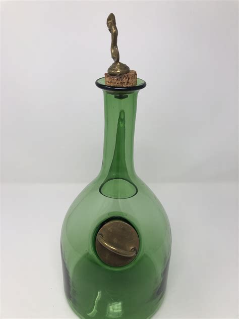 Vintage Glass Decanter Wine Chiller With Ice Chamber Bottle Etsy