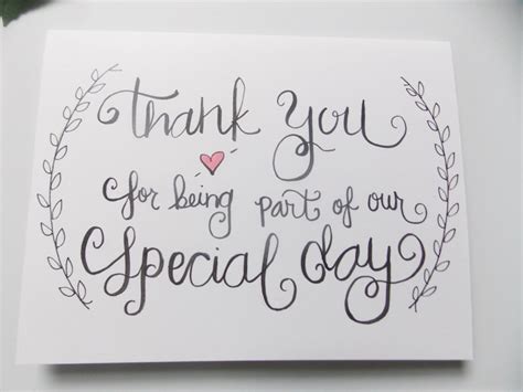 Thank You For Being Part Of Our Special Day Card Card For Wedding Party