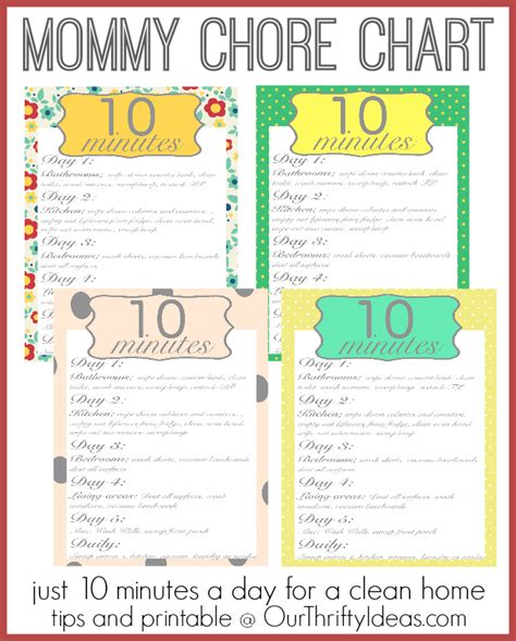 Moms Chore Chart A Clean Home In Just 10 Minutes A Day Our Thrifty