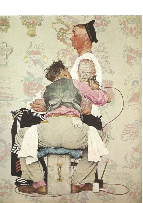norman rockwell sailor getting tattoo tattooist for saturday evening post cover americana