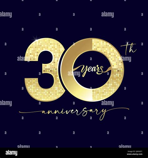 30th Anniversary Number 30 Years Old Logotype Concept Isolated