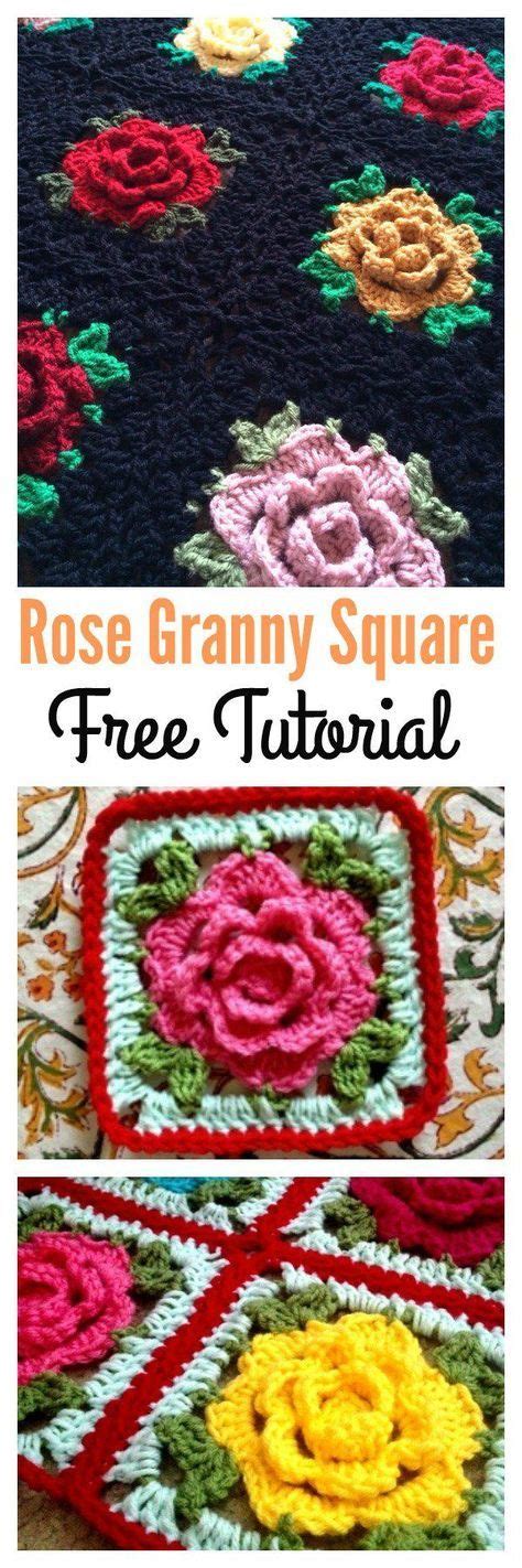 Crochet Rose Granny Square Afghan Free Patterns Granny Square Crochet