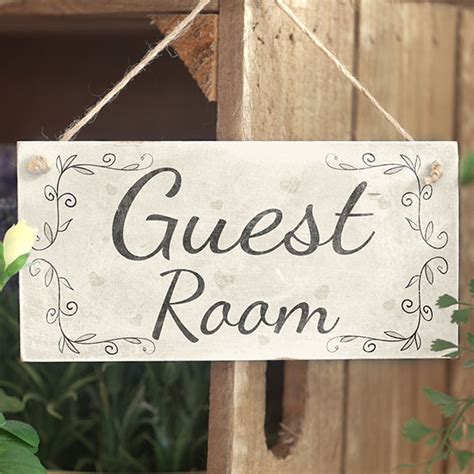 Guest Room Handmade Vintage Style Wooden Door Sign Plaque Bedroom