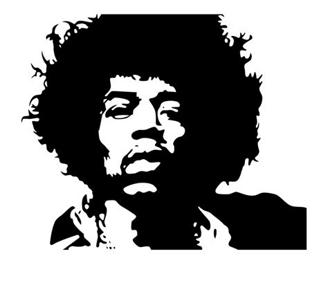 Jimi Hendrix Clipart Transparent Png Jimi Hendrix Black And White Art