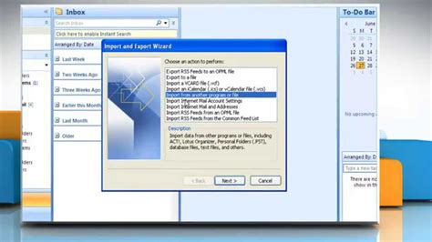 Microsoft® Outlook 2007 How To Import Pst File On Windows® Xp Youtube