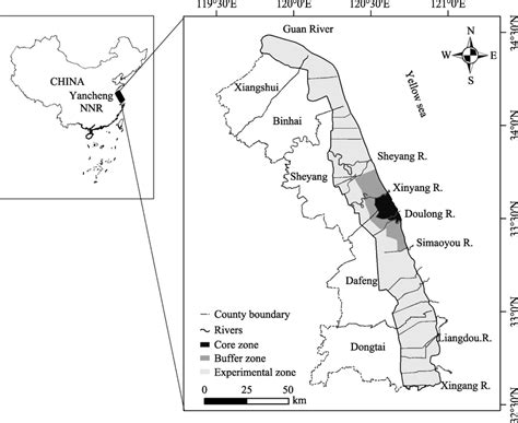 Location And Function Zones Of The Yancheng National Nature Reserve In