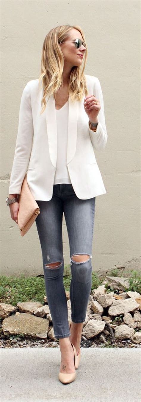 48 Best Winter White Blazer Outfits Ideas Wear4trend Casual Work