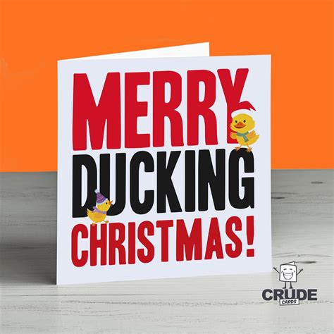 Funny Christmas Card Merry Ducking Christmas Duck Pun Etsy Uk