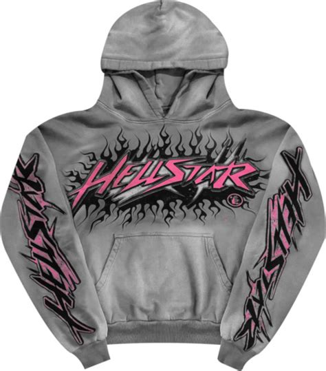 Hellstar Grey And Pink Future Flame Hoodie Inc Style